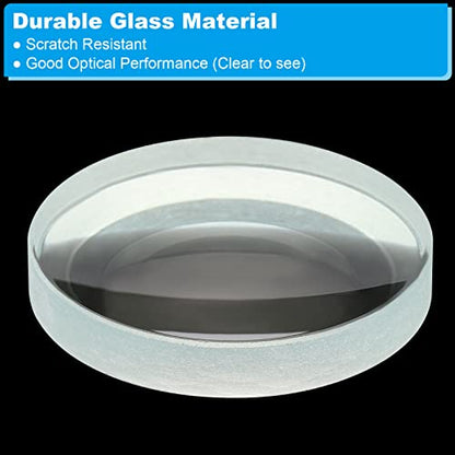 PATIKIL 4" (100mm) Focal Length Double Concave Lens, 2 Pack 50mm Diameter 8mm Height Glass Optically Polished Round Edges Lens for Physics Experiment, Clear - size: 10cm
