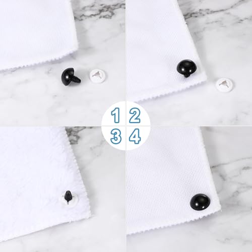 PATIKIL 24mm Safety Eyes, 20 Pcs Plastic Craft Protective Film Safety Eye with Washers for Stuffed Animals Crochet Toys Dolls DIY Craft Making, Black - size: 24mm