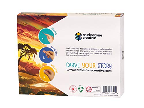 STUDIOSTONE CREATIVE DIY Arts & Crafts Carving Kit Kids Adults Lion Sculpture Soapstone