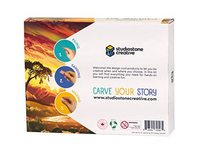 STUDIOSTONE CREATIVE DIY Arts & Crafts Carving Kit Kids Adults Lion Sculpture Soapstone