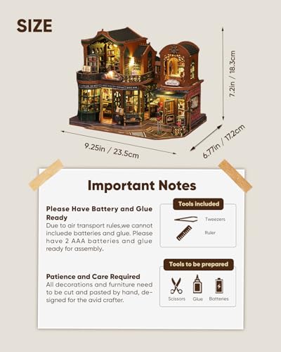 DIY Miniature House Kit Book Nook Kit for Adults to Build Mini Magic House - color: Magic Book Shop