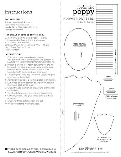 Lia Griffith LG40005 Crepe Paper Flower Kit, Icelandic Poppy, Sizes, Colors may vary 30 Count - style: Icelandic Poppy
