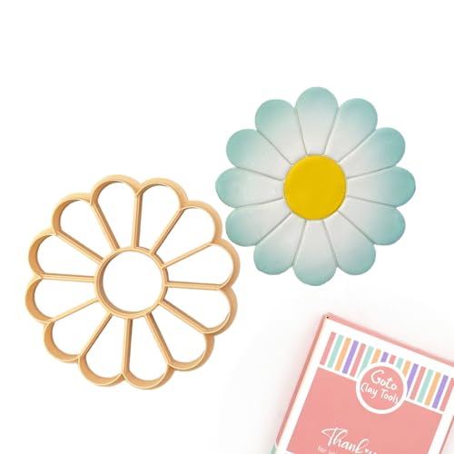 GOTO CLAY TOOLS Clay Trinket Dish Cutter for Polymer Clay, Daisy Flower Trinket Dish Cutter, 4 inch Length, Embossed Polymer Clay Cutters, Sharp Edge - color: Daisy