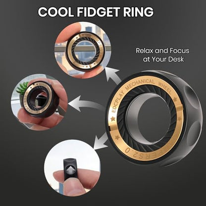 EDC Metal Fidget Spinnners Ring Toy for Adults & Boys Stress Relief Gifts