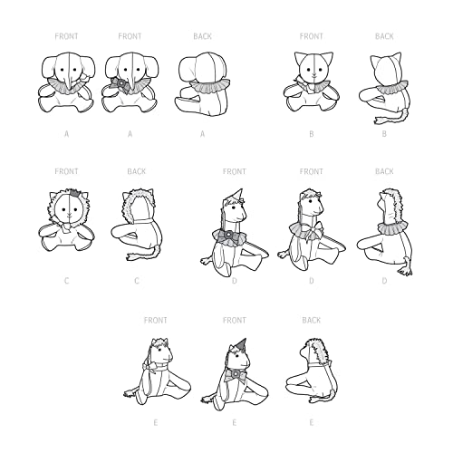 Simplicity S9498 Easy Plush Stuffed Animal Sewing Pattern, One Size