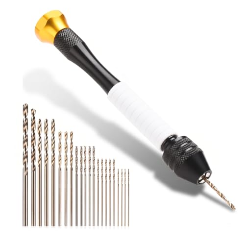 Pin Vise Hand Drill Manual With 22pcs Micro Drill Bits Set