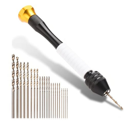 Pin Vise Hand Drill Manual With 22pcs Micro Drill Bits Set