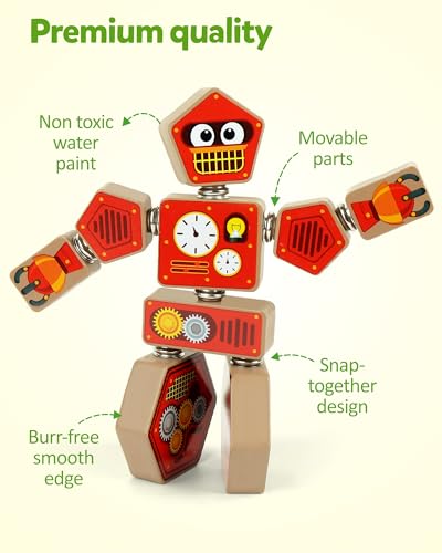 Coogam Snap Together Robot Builders for Toddlers