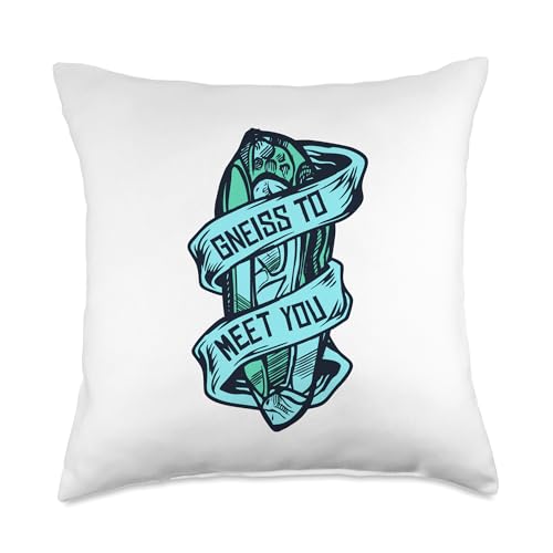 Best Rocks And Minerals Guide Kit Collection Gifts Gneiss to Meet You Geologist Rockhounding Mineral Collector Throw Pillow, 18x18, Multicolor - size: 18x18