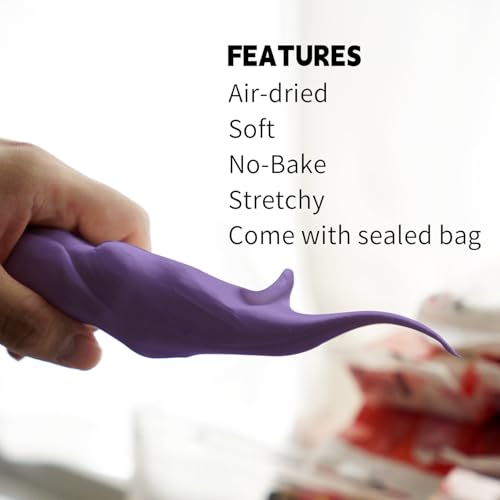 Air Dry Clay Lightweight, Flexible Modeling Clay for Adults Arts and Crafts - color: Purple