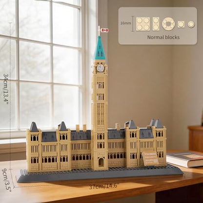 Oichy Parliament Hill Model Building Kits, World Famous Architectural Building Blocks Set, Ottawa Parliament Toy Set for Adults and Kids(608 PCS) - color: Parliament Buildings
