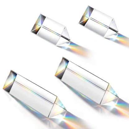 4PCS Crystal Triangular Prisms 2" /4" Light Clear Triple Prism Optics Kits - size: 2"/4"-2set