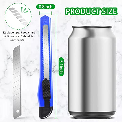 8 Pack Box Cutter Utility Knife, 9mm Snap-off Box Cutter Retractable for Opening Packages Cartons, Boxes, Disposable Box Cutters Exacto Knife Perfect for Office and Home use - color: 8 Pack - Red, Yellow, Blue, Green