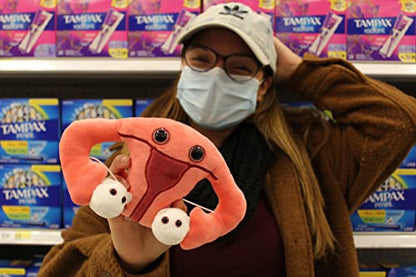 GIANTmicrobes Uterus Plush -Stuffed Uterus with Magnetic Detachable Ovaries - size: Regular