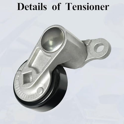 A/C Drive Belt Tensioner Kit Fits for Chevy Silverado 1500 Avalanche Express Suburban Tahoe GMC Savana Sierra Yukon Cadillac Escalade 1999-2008, P/N: 19311139, 38159, ACK040378HD