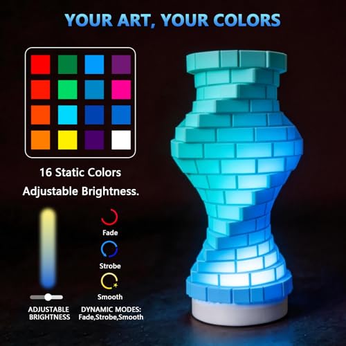 3 Pack RGB LED Lamp Kit for 3D Printed Light Box, Remote & Memory Function, USB 5V, Compatible with Bambu Lab X1/P1/A1 & MakerWorld Models, by CreatryLab - size: 3 PACK