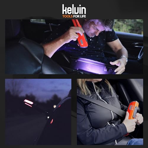 KELVIN 8 Automotive Emergency Tool 8: Power Generator with USB Powerbank, Razor Sharp Seat Belt Cutter, Car Flashlight Emergency Kit, Safety Window Hammer, & 100 db Emergency Siren - Camo - color: Camo