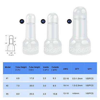 Nilight 300PCS Nylon Closed End Crimp Cap Electrical Terminal - color: 300Pcs Closed End Crimp Terminal
