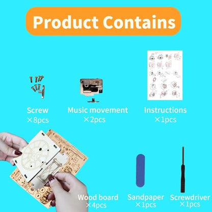 Music Park 3D Wooden Puzzle, Airplane Music Box - color: Airplane