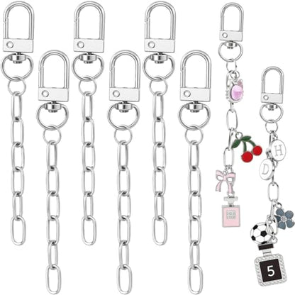 Hzopcw 6pcs Keychain Making Kits for Bag Charm, Silver - color: A-6pcs-Silver