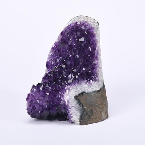 Natural Amethyst Geode Crystal Cluster 2–2.5 lb with BONUS Selenite Wand - size: 2 pound - 2.5 pound