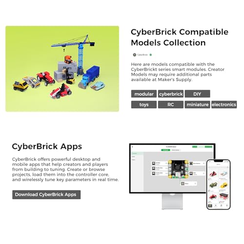 Makerworld CyberBrick Ultimate Hardware Kit ZK003 (2 Vehicle,2 Remote),3D Printing STEM,DIY Build RC Car& Programmable Robotics Set,Modular Coding Electronics Learning Set for Bambu Lab Maker - size: ZK003 - Cyberbrick Ultimate
