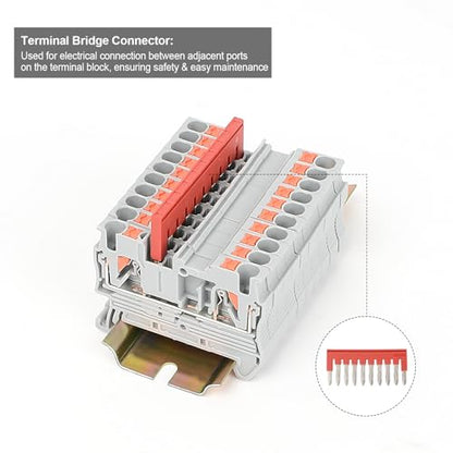 10Pcs FBS 10-5 Side Plug-in DIN Rail Terminal Block - color: Red, size: 10 Pcs