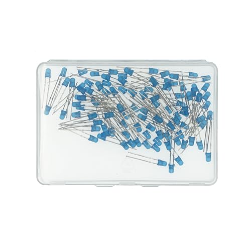 100 Pcs 3MM Blue LED Diode Lights - DC 2V-3V 20mA Emitting Diodes LED Bulb - DIY Science Project Electronics Components Lighting Kit - color: Blue, size: 3mm Round Top