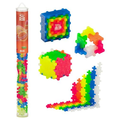 PLUS PLUS Neon Mix Tube - Mini Interlocking Building Blocks Set - color: Open Play Tube - Neon Color Mix