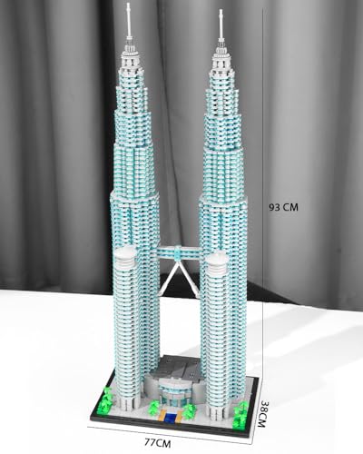 Malaysia Twin Towers - Blocks Set,5839 PCS 1:800 Landmark Model for Adults - color: Malaysia Twin Towers
