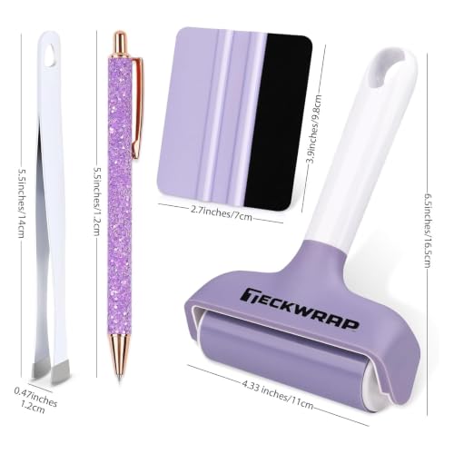 TECKWRAP Brayer Roller Set for Vinyl DIY Crafts - 4 PCS - color: purple 4 set