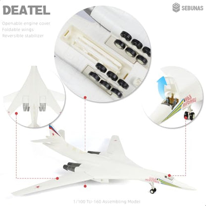 1:100 Scale TU-160 Boomber Quick Assembly Model Kit - color: 08.tu-160