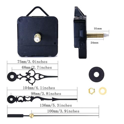 High Torque Quartz Clock Mechanism Replacement Movement Kit(Black) - color: Black