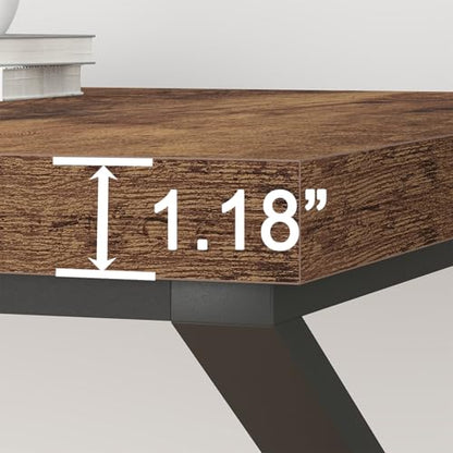 HSH Large Rustic Brown Computer Desk, 70 Inch Home Office 2 Person Desk - color: Rustic Brown, size: 70 Inch