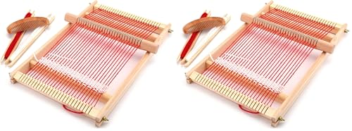 Yesland Multi-Craft Weaving Loom - Wooden Loom Large Frame Handcraft for Kids and Beginners -15.6 x 9.7 x 1.2 Inches (Pack of 2) - size: 15.6 x 9.75 x 1.25 inches (Pack of 2)
