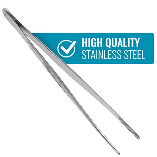 MABIS Surgical Tweezers and Dressing Forceps, 5.5 inches long, Serrated, Stainless Steel (Pack of 2) - size: 5.5 Inch (Pack of 2)