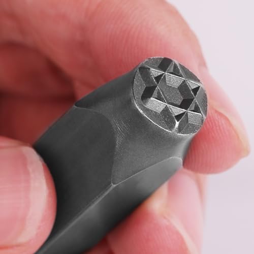 TheCraftGuy 4pc Geometric Metal Stamping Kit for Jewelry, 5/16“(8mm) Stamps - color: Geometric Shape1