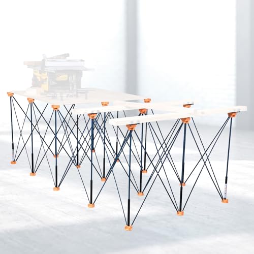 POWERTEC Arachni-Flex Portable Workbench 4x8ft Collapsible Workstand - Heavy Duty Folding Work Table Base, 6000 lbs Capacity 36 Inch Work Height, No Assembly Mobile Work Station w/Carry Strap (71930) - style: 4x8ft Base
