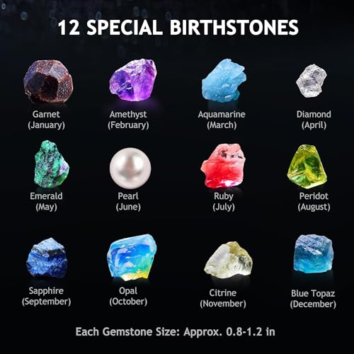 Japace Earth Science Kits for Kids Age 6-8-12-14, Birthstone Gems Dig Kit