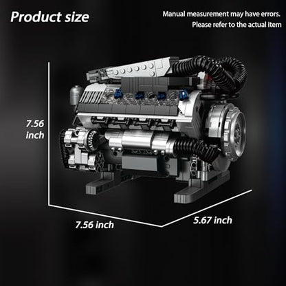 Working V8 Engine STEM Model Building Block Kit - style: T2020