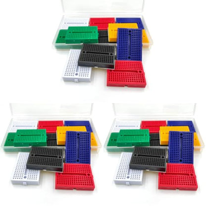 12Pcs Small Solderable Breadboard 170 Tie-Points Mini Breadboard Kit Mini PCB Prototype Solderless Breadboards Bread Boards Circuits Beadboard(Lkelyonewy) (Pack of 3) - size: 1.77"*1.38"*0.36" (Pack of 3)