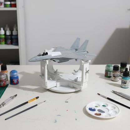 Model Airplane Painting Stand - Professional Adjustable Display Holder & Building Jig, Damped Rotating Base Hobby Tool for 1/72, 1/48, 1/32 Scale Models - Perfect for Painting and Detailing
