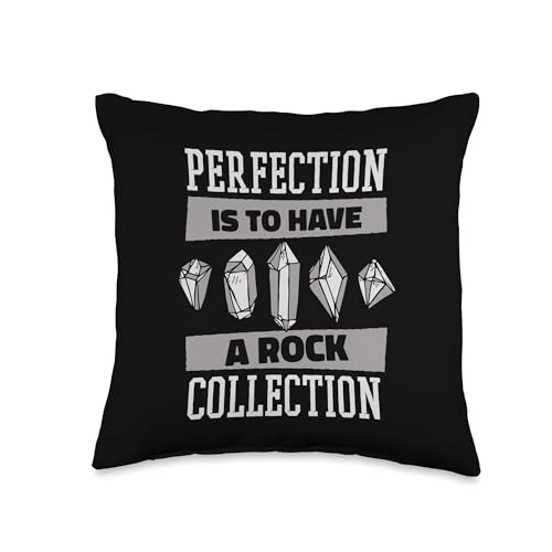Best Rocks And Minerals Guide Kit Collection Gifts Perfection is to Have A Rock Collection Mineral Collector Throw Pillow, 16x16, Multicolor - size: 16x16