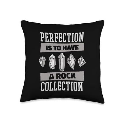 Best Rocks And Minerals Guide Kit Collection Gifts Perfection is to Have A Rock Collection Mineral Collector Throw Pillow, 16x16, Multicolor - size: 16x16