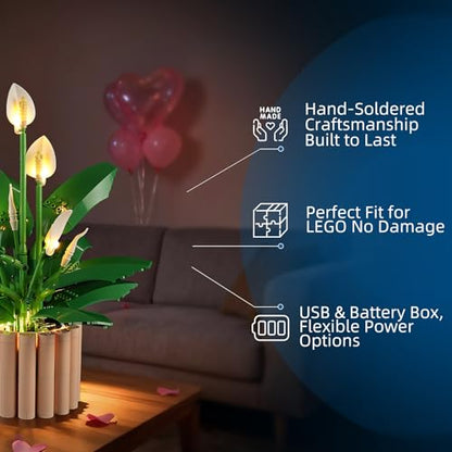 YEABRICKS LED Light for Lego-11504 Botanicals Peace Lily Building Blocks Model (Building Set NOT Included) - style: Only Light LEGO 11504 Peace Lily