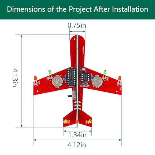 YYSOLDER Illuminated aeroplane soldering practice kit Fun and interesting soldering practice project for soldering enthusiasts STEM Education Father's Day Gift