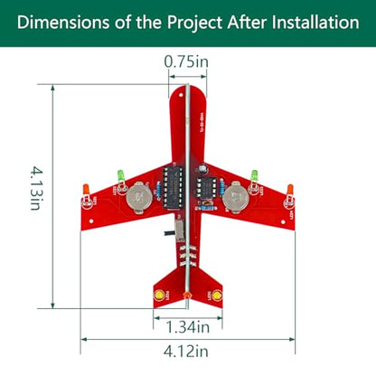 YYSOLDER Illuminated aeroplane soldering practice kit Fun and interesting soldering practice project for soldering enthusiasts STEM Education Father's Day Gift