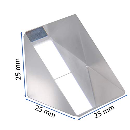 25 mm Glass Right Angle Triangle Prism, Coated Reflecting Prism, Right Angle Prism Mirror, Component for Precision Optical Instruments - size: 25 mm x 25 mm x 25 mm