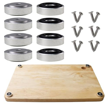 Pallet Metal Feet with Screws, 1.18 x 0.39 Inch H Butcher Block Non Slip Pads for Wood, Bamboo Cutting Board (Set of 8), Silver - color: Silver, size: 1.18 x 0.39 Inch