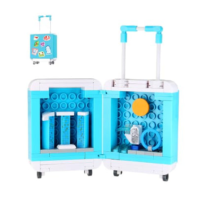 BloxBrix City Travel Suitcase Building Block Set, Singapore Skyline Architecture Model, Educational Gift for Children and Adults (127pcs)